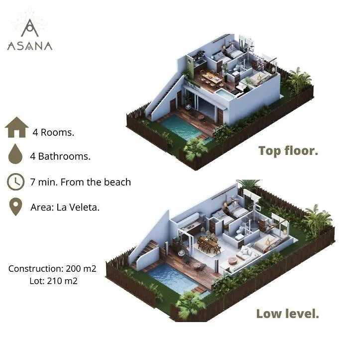 טולום ¡New Villa 4Br With Priv Jacuzzi!